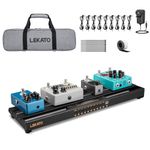 LEKATO Pedal Board, Pedalboard with Built-in Pedal Power Supply, 19.1 * 5.1 * 1.8 in Pedalboard, Aluminum Alloy PedalBoard Set with Carrying Bag, Pedal Cables, Sticker