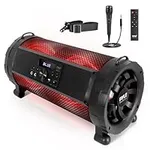 Pyle Boombox Street Blaster Stereo Speaker - Portable Wireless 300 Watt Power FM Radio / MP3 System with Wired Microphones, Remote, LED Lights & Rechargeable Battery, PBMSPG190.5
