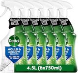 Dettol Bathroom Mould and Mildew Spray, 4.5L (750ml x 6 pck), Mould Remover, Bleach Spray, Antibacterial, Disinfectant, Household Cleaner, Kills 99.9 Percent of Bacteria