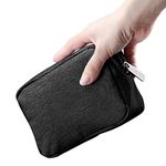 DOB SECHS Waterproof Canvas Mini Travel Makeup Carrying Case Wash Bags Cosmetic Bag Portable Electronics Accessories Organizer Wash Gym Shaving Bag, Black