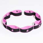 xingmo Stretch Strap Stretch Band With Multi Loops Yoga Exercise Trainer Bands latin Band (Rose red)