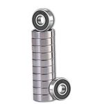 [12 Pack] R8 2RS Ball Bearings Bearing Steel and Double Rubber Sealed Miniature Deep Groove Ball Bearings (1/2"x1-1/8"x5/16")