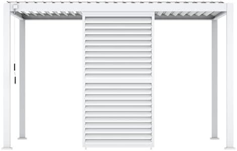 Mirador Accessory - Aluminum Shutter Wall 1/3 13' Side for 111 Series Pergola, Openable Louvered Design for Optimal Privacy, Sunlight Control, White, not pergola