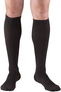 Truform Compression Socks, 15-20 mmHg, Men's Dress Socks, Knee High Over Calf Length, Black, Large