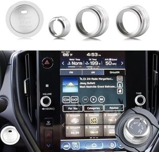 HDUFC 5pcs for Subaru Crosstrek/Impreza 2024 2025, Forester 2025, Legacy Outback 2020-2025, WRX, Ascent Volume Adjustment Knob, Mirror Knob Cover, Start Button Cover/Ring (Silver)