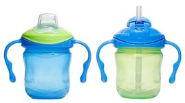 Playtex Baby Sipsters Stage 1, Straw and Soft Spout, Trainer Starter Kit - Pack of 2 - Blue & Green (PX0010141) (PX0010141)