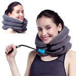 MEDIZED® Cervical Neck Stretcher Traction Device, Support Brace, Inflatable & Adjustable Support Pillow is Ideal for Spine Alignment & Chronic Pain Relief