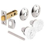 Prime-Line E 28325 Passage Door Latch Set, Glass Knob with Latch Bolt Satin Nickel Finish, Vintage (Single Pack)