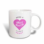 3dRose InspirationzStore Love Series - Being a Great Mentor is a Work of Heart - Pink - Good Mentoring Quote - 11oz Two-Tone Red Mug (Mug_183870_5)