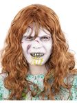 Smiffys The Exorcist Regan Mask, Adult, Full Overhead Latex Mask with Attached Hair, Official Exorcist License Outfit with Scar Detail, Perfect for Frightening Halloween