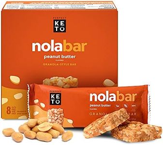 Perfect Keto Nola Bars | Gluten-Free Keto Granola Bars with Zero Added Sugar | Enjoy a Chewier, Nuttier, and Tastier Way to Curb Cravings and Start the Day | Peanut Butter | 8 Bars 32g