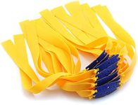 DZS Elec 12pcs Folding Yellow Flat Elastic Band 0.75mm Thickness Flat Rubber Bands for Slingshot Catapult