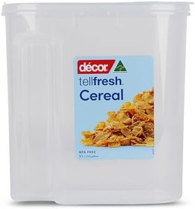 Décor 072071-004 Cereal Container, 5 L, Clear
