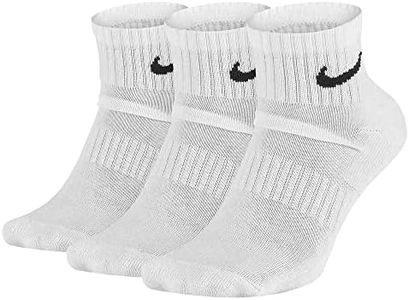 Nike Unisex Everyday Cushion Ankle Training Socks (3 Pair), White/black, L