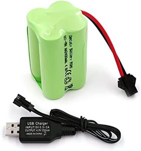 Gecoty® 4.8 V Ni-MH Battery, 2400 mAh Rechargeable AA Battery (not AAA) with SM Plug, Suitable for Remote Controlled Toys, Power Tools, Household appliances, with USB Charging Cable