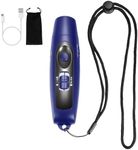 Electronic Whistle Rechargeable for Referees Coaches Teachers Electric Whistle Handheld Blowless Whistles with Lanyard for Outdoor Games Sports Emergency Pet 4 Tones High Volume USB Charging (Blue)