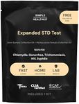 Simple HealthKit Expanded At-Home STD Test for Chlamydia, Gonorrhea, Trichomoniasis, HIV, Syphilis - STD HIV Testing Kit - Free Follow Up Care & Fast Lab Results