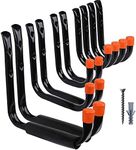 HORUSDY 10-Piece Wall Mounted Storage Hooks, Garage Assorted Utility Hooks Heavy Duty Steel Tool Organizer Hanger, 9", 7", 5", 3.5", 3" Two Each