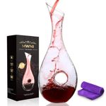 Wine Decanters and Carafes by MWNI-1.2 Liters Lead-Free Crystal Wine Decanter Set,Used as Wine Aerator Decanter,Wine Carafe Decanter,Red Wine Decanter, Glass Decanter Wine Accessories, Wine Gifts