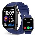 SOUYIE Smart Watch for Men, 2.04-inch AMOLED Display, Infrared True Blood Oxygen Monitor, Heart Rate Sleep Monitor, IP68 Waterproof Fitness Tracker, Compatible with Android and iOS Blue