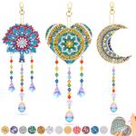 5D DIY Diamond Toys for Girls 8-12 Yeas Old Girls Boys Arts Crafts for Kids Age 6 8 10 12 Diamond Art Birds Wind Chimes Hanging Window Decor Indoor Kit for Girl Toys Age 5 to 13 Suncatcher Painting