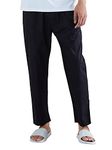 The Souled Store Black Mens and Boys Solid Cotton Pajamas