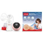 LuvLap Electric Breast Pump & Washable Breast Pad, 6 Pcs