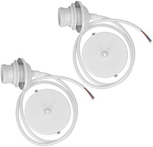 kwmobile 2x câble électrique pour lampe - Câble avec douille E27 et bague de fixation - Monture de suspension pour luminaire plafond - Blanc