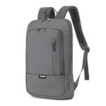 AUGUR Slim Business Backpack for Men 15.6 inch Water Resistant Laptop Backpack Small Backpacks For School/Travel/Work/College, 1505 Grey