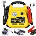ZunDian Jump Starter with Air Compressor 260PSI, 700A Portable Car Jump Starter, 4-in-1 Battery Booster Pack for Vehicles(3L Gas/Diesel), Safety Jumper Cable with USB/DC Port
