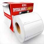 MESS Dissolvable Food Labels for Containers – 500 Blank Mason Jar Labels - Dissolvable Labels Work in 30 Sec – Removable Freezer Labels for Food Containers - Canning Labels - Kitchen Stickers, 1x2 in.