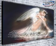 Sleeping Angel Wings Panoramic Canvas Print XXL Picture 50 inch x 20 inch Over 4 foot wide x 1.5 foot high Ready to Hang Stunning Quality