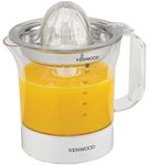 Kenwood Electric Citrus Juicer, 1 Litre Capacity, 40 Watts, Automatic Juice Extractor for Citrus Fruits, Stainless Steel Filter, 2 Way Rotation, Portable Fruit Squeezer, Transparent Jar, White JE290A