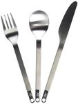 HYDRO FLASK - Outdoor Reusable Stainless Flatware Set with Sleeve - Fork, Knife and Spoon - Cutlery for Camping, Travel, Picnic or Office - Stackable Tableware - Portable Utensils - Dishwasher Safe