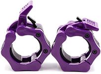 IADUMO Barbell Collars - Locking 2" Olympic Size Weight Bar Clamps - Quick Release Clips - Bar Collar Great for Weight Lifting and Olympic Lifts, Purple, Olympic 2"