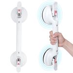 HEINSY 19inch Suction Shower Grab Bar, Portable Shower Handle Bar Suction Grip Bar Bathtub Handle with Strong Hold Suction Cup Fitting and Rapid Release for Bathroom(Max Capacity :300lb