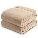 Towelogy® 100% Egyptian Cotton Super Jumbo Bath Sheet 100x180cm Spa Body Wrap Extra Large Bath Towel Hotel Quality Machine Washable (Mocha Brown, 2)