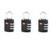 EzLife - TSA Approved 3 Digit Luggage Locks, Re-settable Keyless Lock for Gym Locker, Backpack (Multicolor) (Pack of 3)