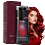 Red Hair Dye Shampoo,Colour Ha-ir Shampoo Care,3 in 1 Instant Hairs Dye Shampoos,Permanent Hair D/ye Sha/mpoo for Men and Women,Hai/r Colour Shamp/oo to Cover Grey Ha/ir