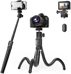 UBeesize Extendable Phone Tripod, Flexible Tripod with Remote, 3 in 1 Selfie Stick Tripod with Gopro Mount, iPhone Stand for Recording, volgging, Live Streaming Fit for Cell Phones, Small Cameras