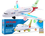 Toysery Airplane Airbus Toy with Beautiful Attractive Flashing Lights and Realistic Jet Engine Sounds , Bump and Go Action...