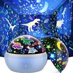 EUCOCO Dinosaur Toys for Boys, Dinosaur Night Light Projector Toys for 2-12 Year Old Boys Gifts for 1 2 3 4 5 6 Year Old Boys Toys Age 2-7 Year Old Gifts Sensory Lights Toys Projector Light for Kids