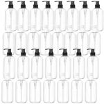 30 Pack 8 oz Clear Empty Lotion Bottles Plastic Pump Bottles Hand Dish Dispenser Round Bottles Containers Refillable Container Black White Pumping for Shampoo Conditioner Body Wash Cream Liquid Soap