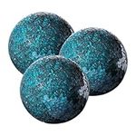 Whole HOUSEWARES | Decorative Balls | Set of 3 Glass Mosaic Orbs for Bowls | 4" Diameter | Table Centerpiece | Coffee Table and House Decor (Turquoise)