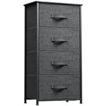 YITAHOME Chest of Drawers,Storage Organizer,Dresser for Bedroom with 4 Drawers,Fabric Drawers with Wood Top and Large Storage Space,Gray