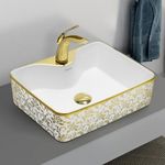 Plantex Table Top Wash Basin For Bathroom/Designer Ceramic Basin/Countertop Vessel Sink Basin - Indo-European Collection (EQTT-018)