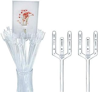 BEADNOVA Floral Pick Card Holder 50pcs 9inch Plastic Straight Head Flower Pick Card Holder for Floral Arrangement Bouquet Wedding Decoration (Fork Shape Head)