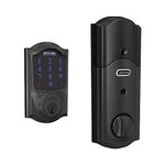 Schlage Lock Company BE469ZP CAM 622 Schlage Connect Smart Deadbolt with Alarm with Camelot Trim in Matte Black, Z-Wave Plus Enabled