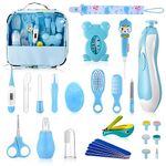 Baby Healthcare and Grooming Kit, 28PCS Upgraded Safety Care Kit, with Hair Brush Comb Nail Clippers and More for Newborn Infant Toddlers Baby (blue)