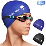 Swim Cap For Long Hair 2 Pack